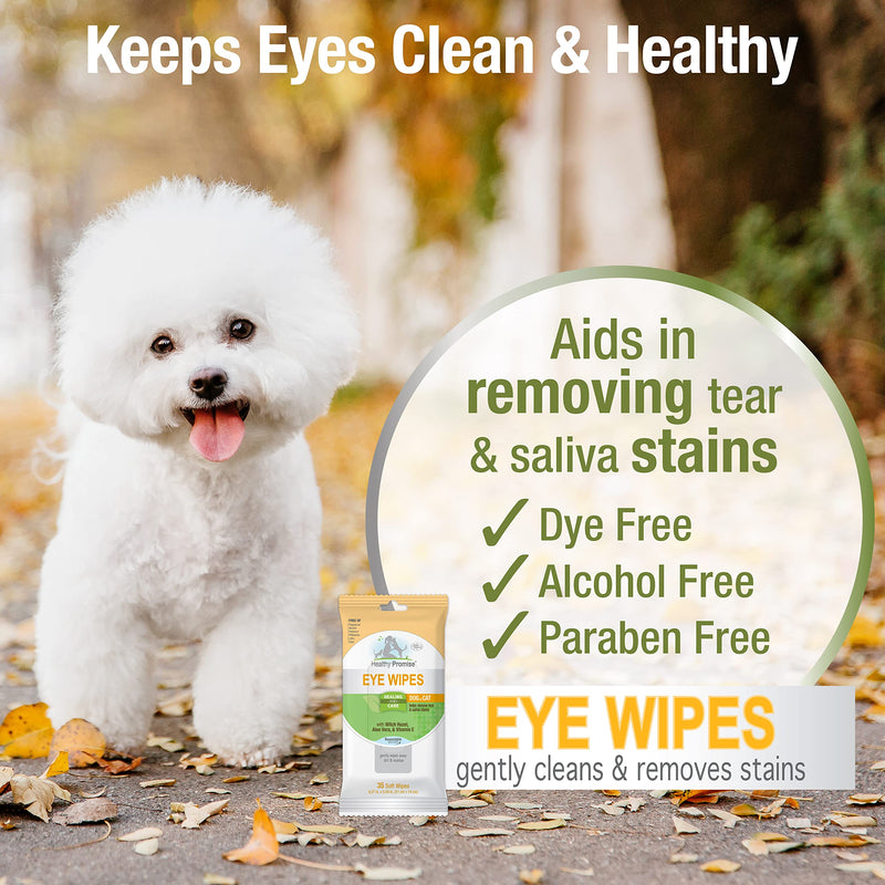 Four Paws Healthy Promise Grooming Pet Eye Cleaning Wipes for Dogs & Cats, 35 Count - PawsPlanet Australia