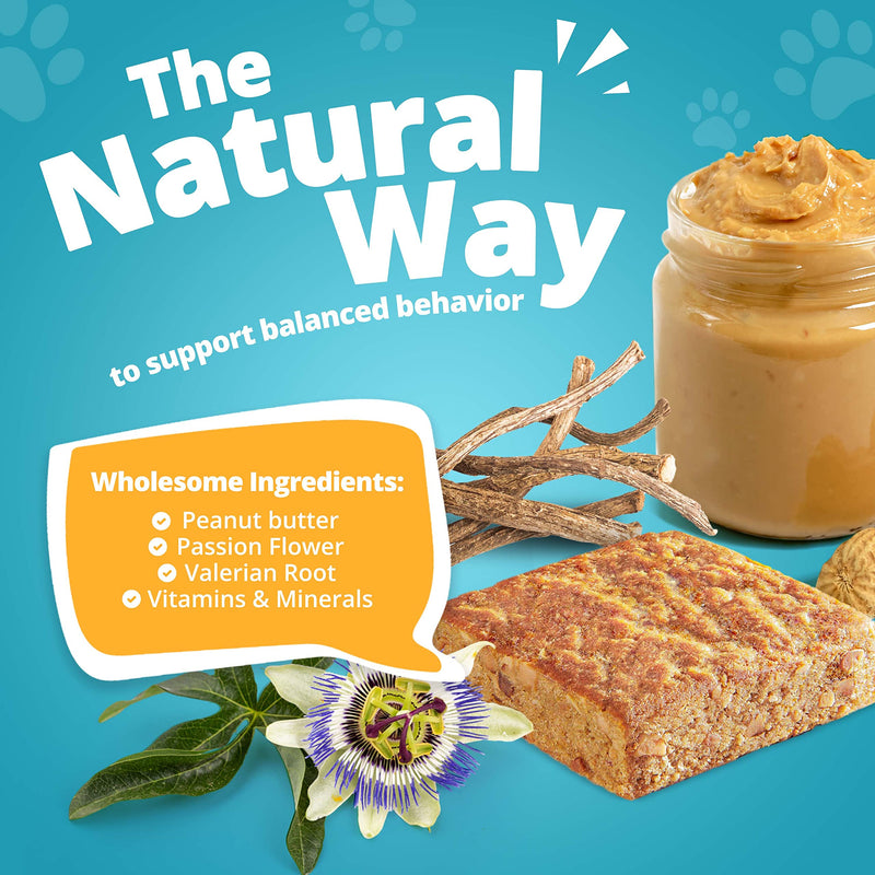 Peanut Butter Chews - Anxiety Relief for Dogs - Natural Ingredients - No Hemp Calming Treats, 2 Oz - Pack of 12 12-pack - PawsPlanet Australia