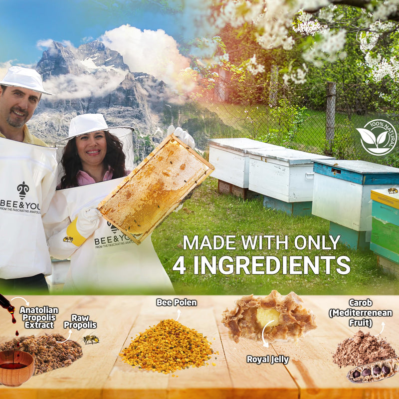 [Australia] - BEE and YOU Royal Jelly Tablet, Propolis Extract, Bee Pollen, 100% Natural Superfood, Ultra Pure, Immune Support Supplement, Improve Energy, Focus, Antioxidants, Fresh, Keto, Paleo, Gluten-Free | 60ct Royal Jelly 60ct 
