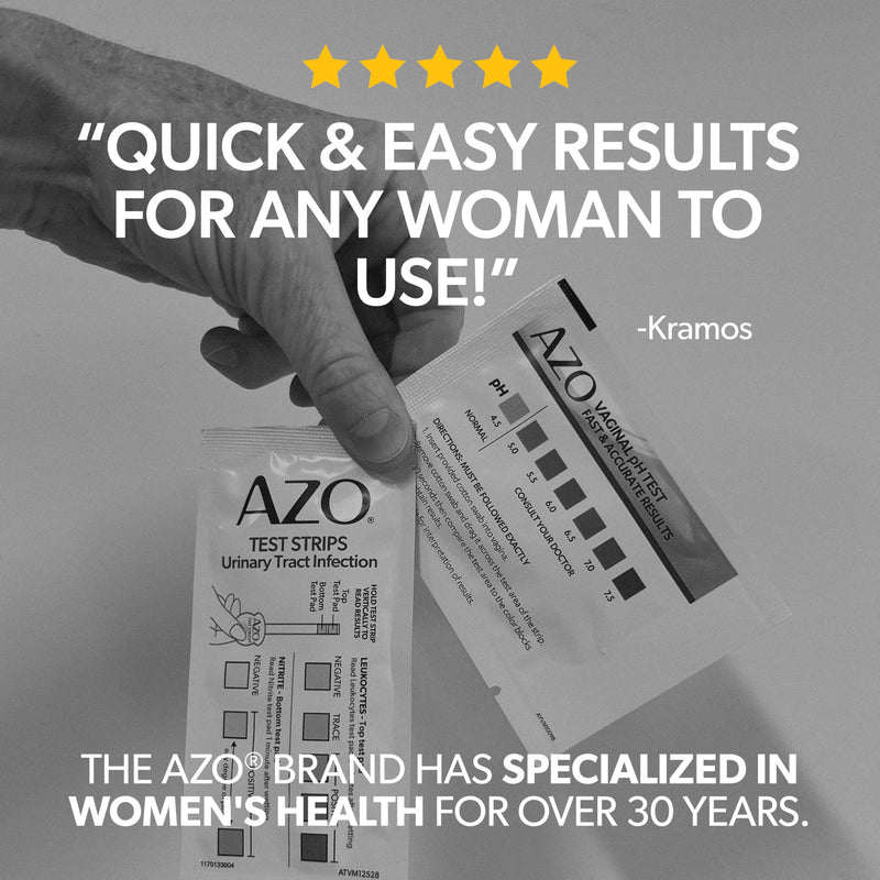 AZO Urinary Tract Infection (UTI) Test Strip + Vaginal pH Test Kit, Fast & Accurate Results, from The #1 Most Trusted Brand, FSA/HSA Eligible Pack of 1