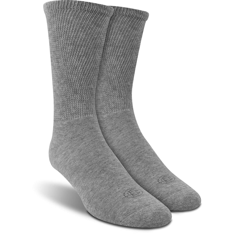 [Australia] - Doctor's Choice Men's & Women's Diabetic Socks, No Show, 4 Pairs, Multiple Sizes Large Grey/Crew 