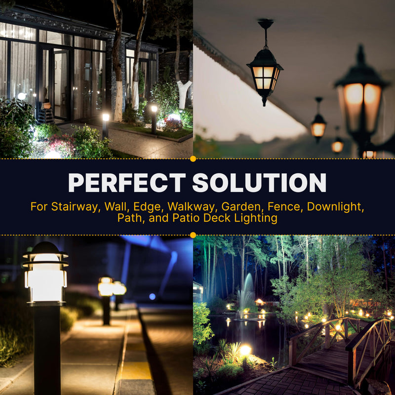 [Australia] - Landscape Low Voltage - 12 Volt 11W - T5 Wedge Bulbs - Compatible with Malibu Lights - Garden - Deck Light Bulbs - Yard Bulbs - 10 Pack (Clear) Clear 