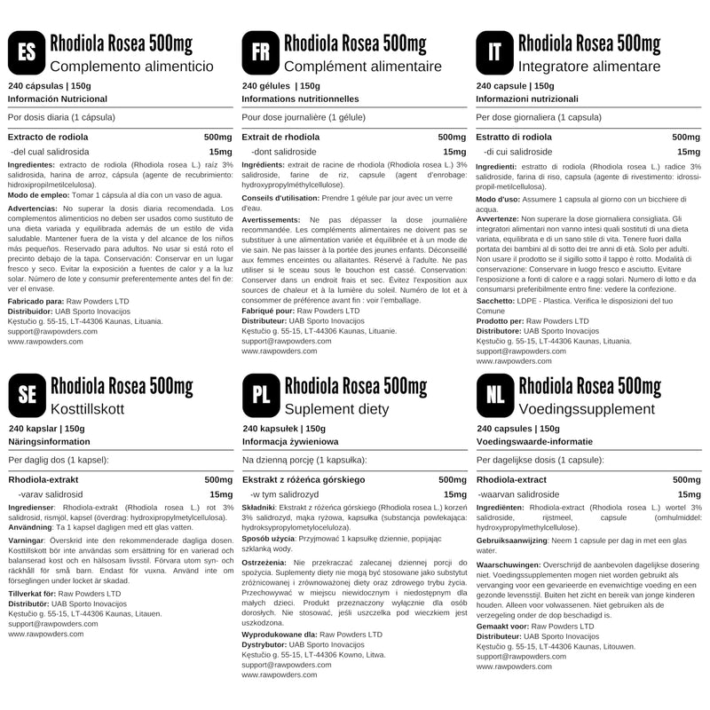 [Australia] - Rhodiola Rosea Capsules High Strength - Herbal Stress Relief Supplements - Rhodiola Vegan Supplements - Mood Support, Stress Management, Brain Supplement from Raw Powders (240 Capsules) 240 Pieces (Pack of 1) 