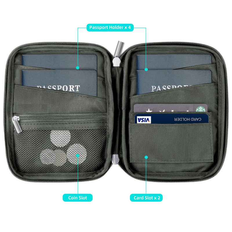 WALNEW Travel Accessories Bundle | RFID Blocking Passport Holder for 4 Passports | Travel Duffel Bag Weekender Overnight Carry On Bag for Women Men