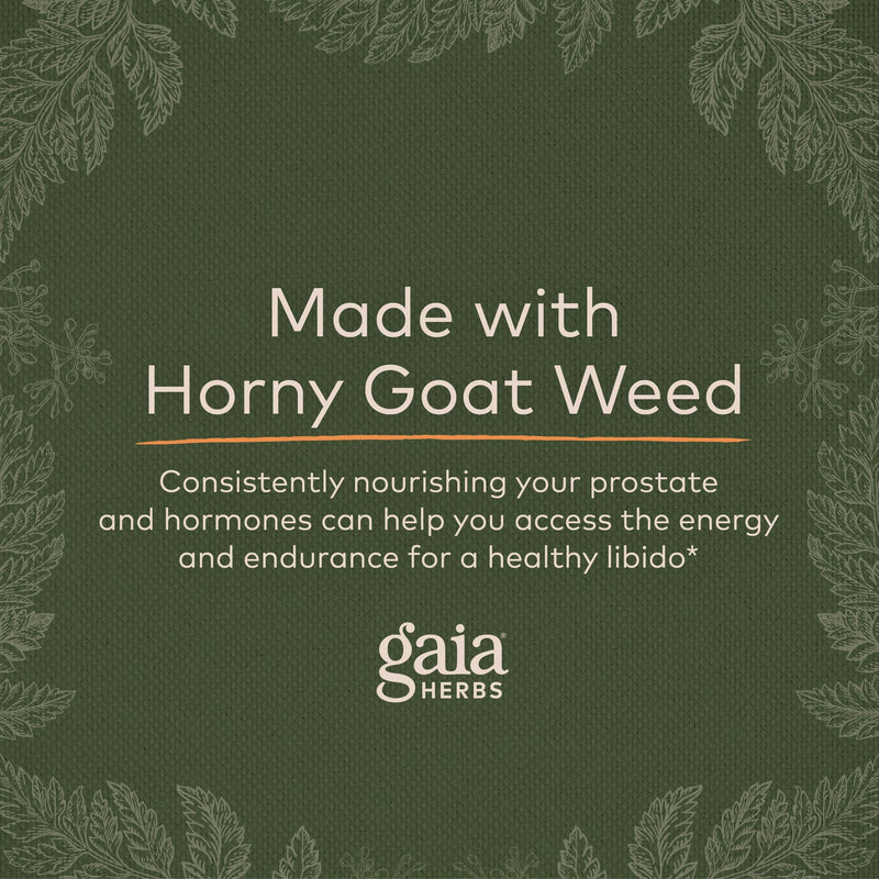 [Australia] - Gaia Herbs Male Libido - Herbal Supplement with Saw Palmetto, Horny Goat Weed, Maca & Oats - Supports Stamina, Vitality & Hormone Balance for Men - 60 Vegan Liquid Phyto-Capsules (20-Day Supply) 60 Count (Pack of 1) Standard Packaging 