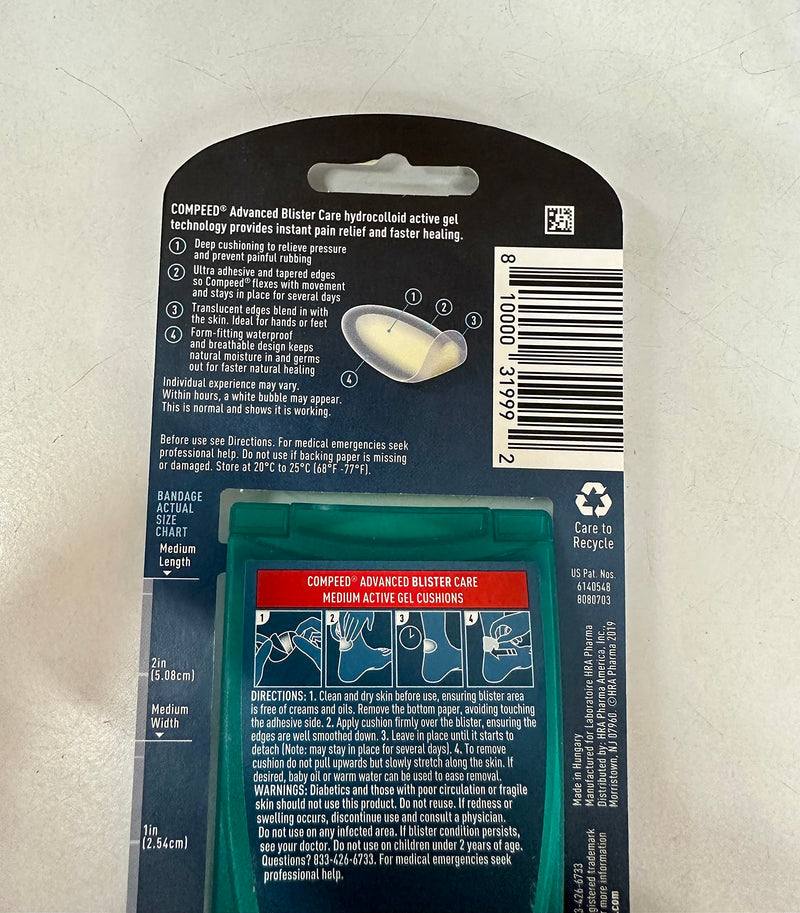 [Australia] - Compeed Advanced Blister Care Cushions, 10 Count Medium (1 Pack) 