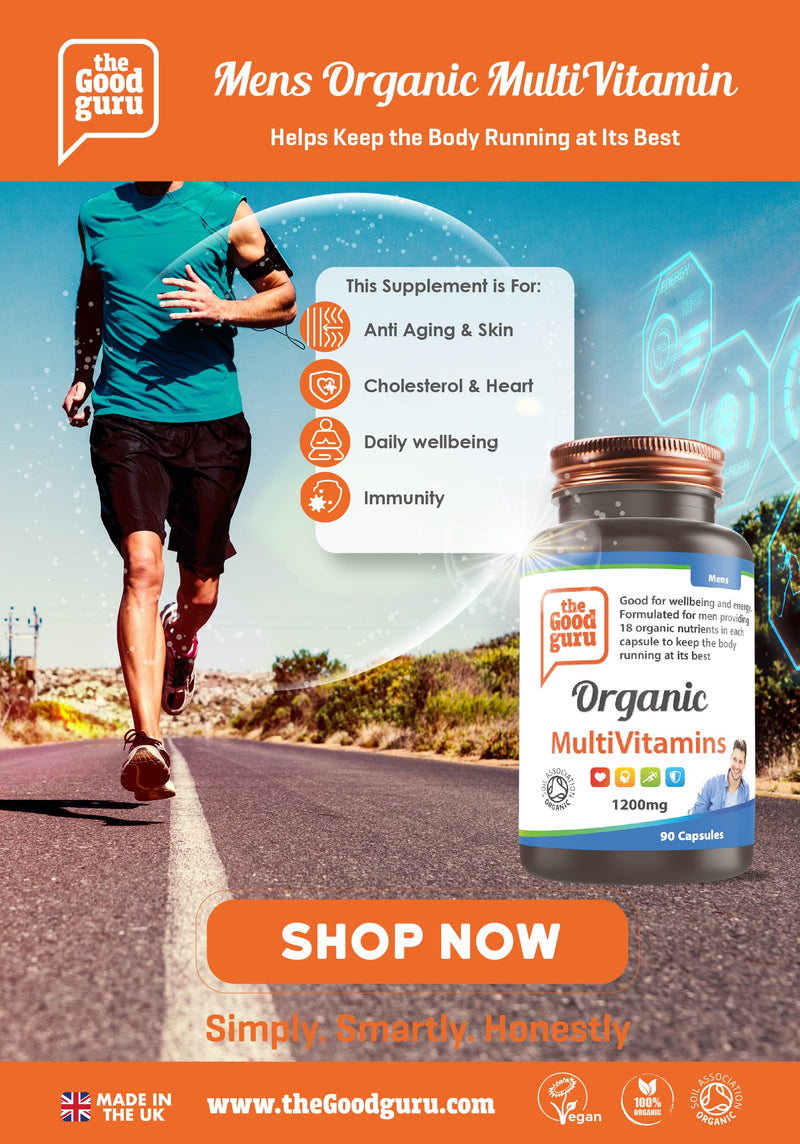 Organic Multivitamin for Men, Vegan Multivitamin Capsules - Multivitamin Capsules for Men with 18 Essential Active Vitamins & Minerals - (90 Capsules)