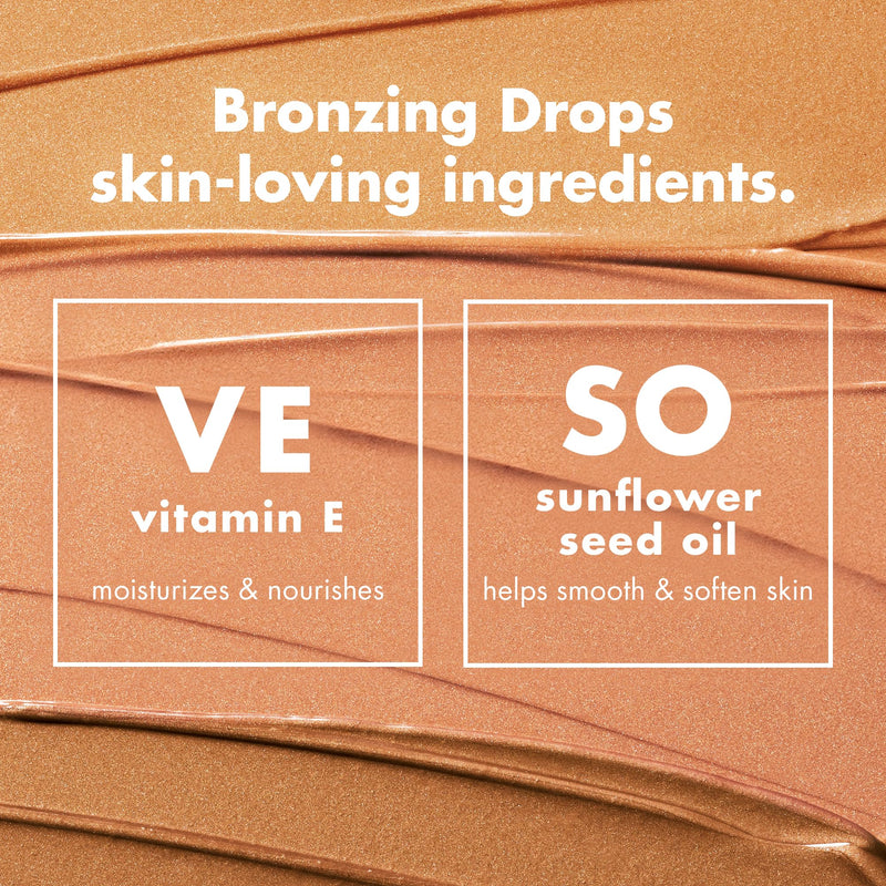 e.l.f. SKIN Bronzing Drops Mini, Liquid Face Tinted Serum with Vitamin E & Sunflower Oil, Vegan & Cruelty-Free, Pure Gold 0.33 Fl Oz (Pack of 1)