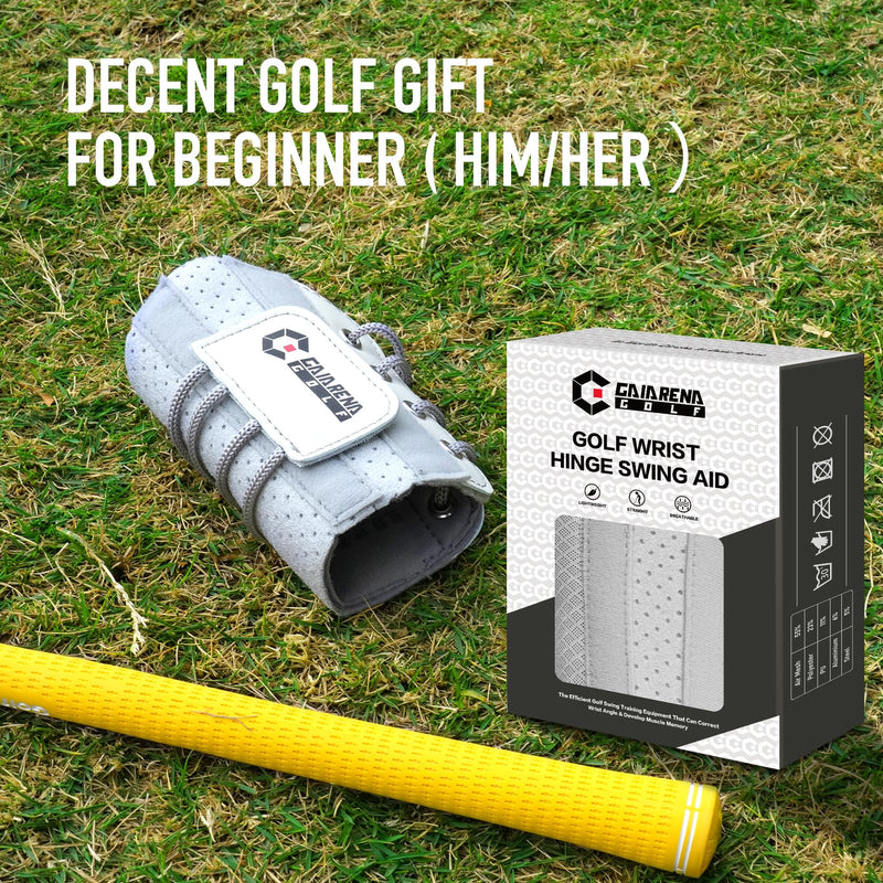 GAIARENA Golf Training Aid Wrist Hinge Trainer Brace, Effective Golf Swing Training Aids, Correct Wrist Angle Swing Posture & Develop Muscle Memory for Beginner【Patent Pending】 Gray [Left Handed Golfers] Medium