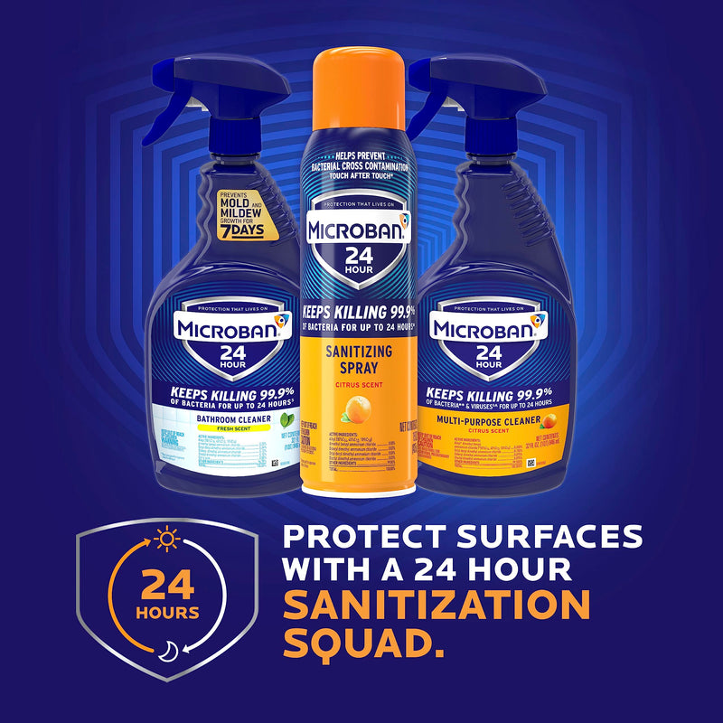 [Australia] - Microban 24 Hour Disinfectant Sanitizing Spray, Fresh Scent, 15oz 