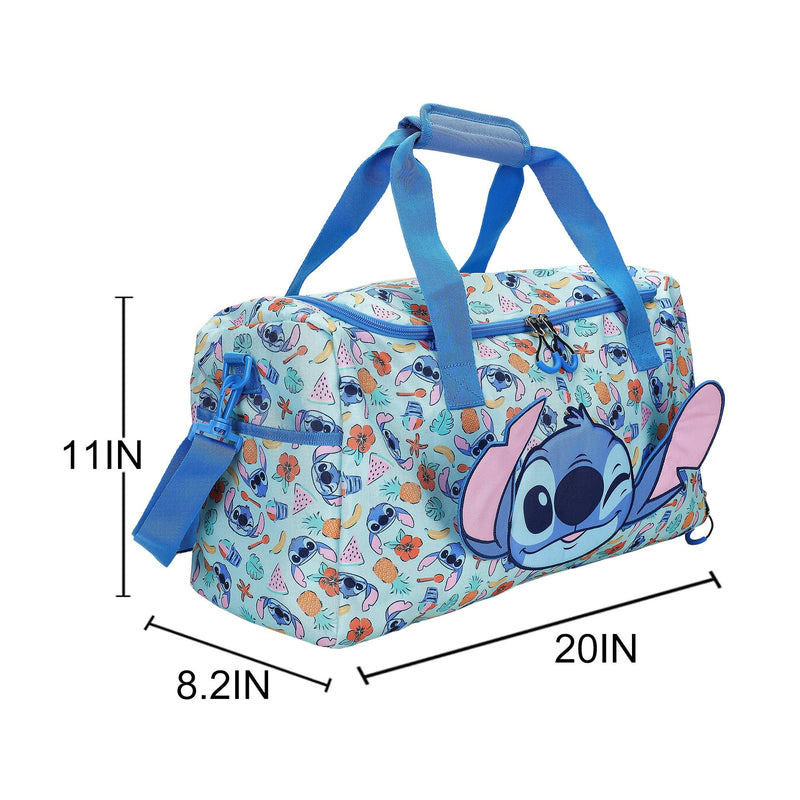 Lilo & Stitch Beach Print Blue 20” Duffel Bag Lilo & Stitch Beach Print Blue