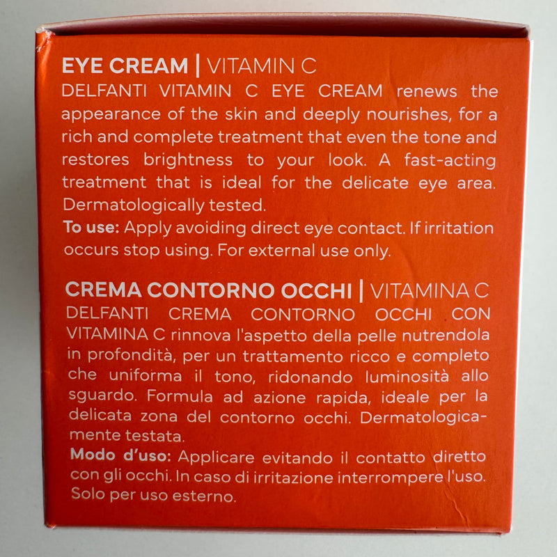 Delfanti-Milano • VITAMIN C EYE CREAM • Fast Result • Vegan • Made in Italy