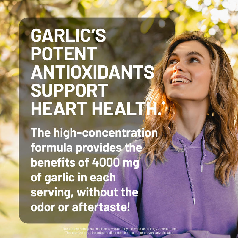 [Australia] - NatureWise Odorless Garlic Supplement 4000mg - Ultra Potent 100:1 Extract - Healthy Cholesterol Formula, Heart Health Support - Non-GMO, Gluten Free, with Halal Gelatin - 60 Count[30-Day Supply] 60 Count (Pack of 1) 