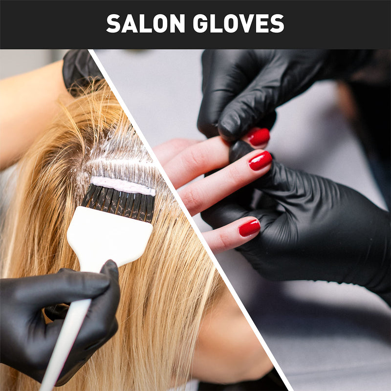 [Australia] - Black/Pink Vinyl Disposable Gloves Latex Free, Food Grade, 5 mil, Cooking, Cleaning, Hair Dye, 50/100/200/1000 Count Large (Pack of 50) Black 