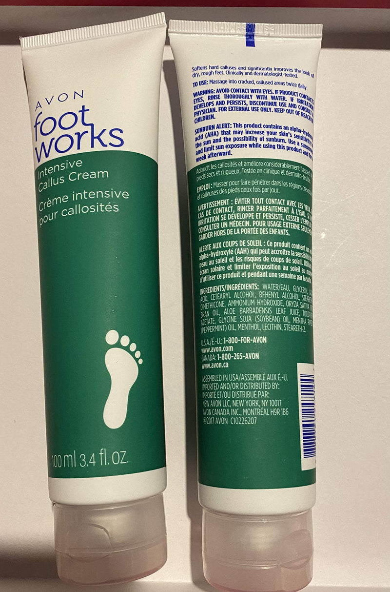 [Australia] - 2-Pack Avon Peppermint Foot Works Intensive Callus Cream 3.4 Fl Oz - All Skin Tones 