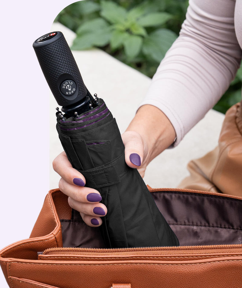 Windproof Travel Umbrella - Compact & Withstands Winds up to 100MPH, Strongest Premium Auto Folding Umbrella for Rain and Sun - Durable, Light & Portable for Women & Men, Fits Backpack & Cars Starry Night Standard
