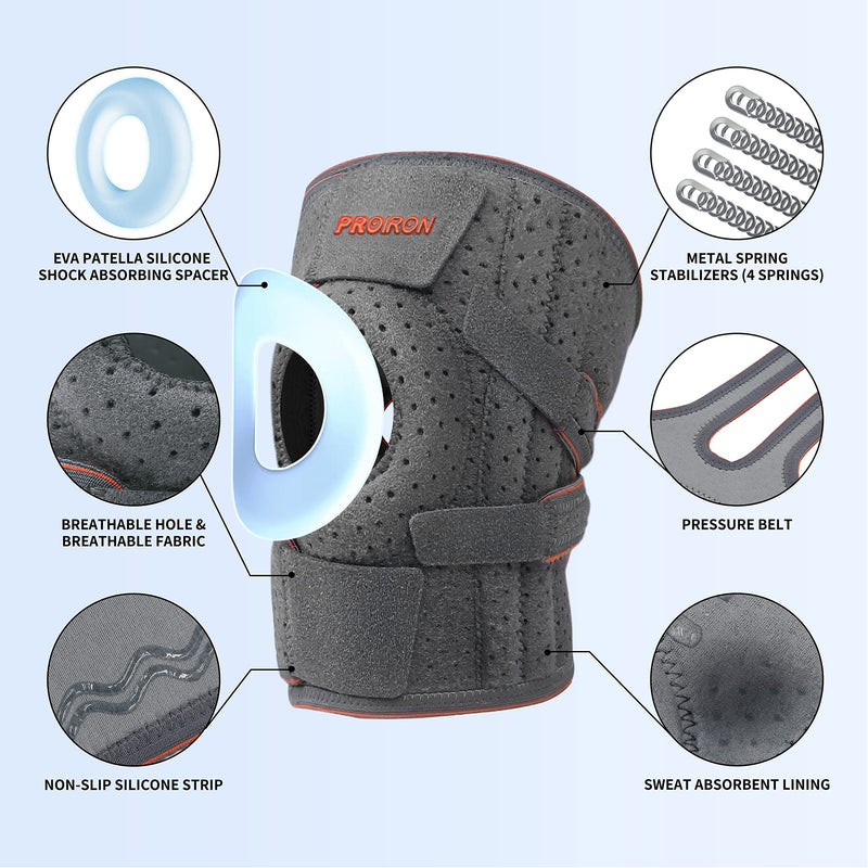 [Australia] - PROIRON knee bandage men/women, knee sleeves, orthopedic knee bandage meniscus, bandage knee sports, knee bandages, knee support knee pain running for sports, running, volleyball 1 piece gray 