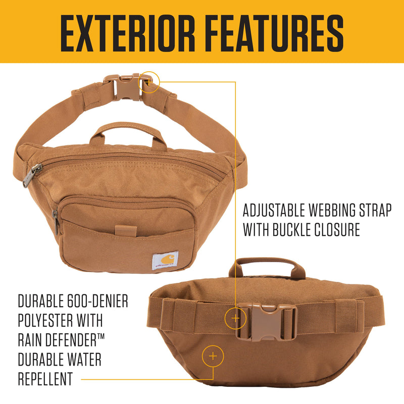 Carhartt Classic Adjustable Sling Bag, Durable, 600-Denier Water Resistant Hip Pack Essential Waist Pack (Mink) One Size