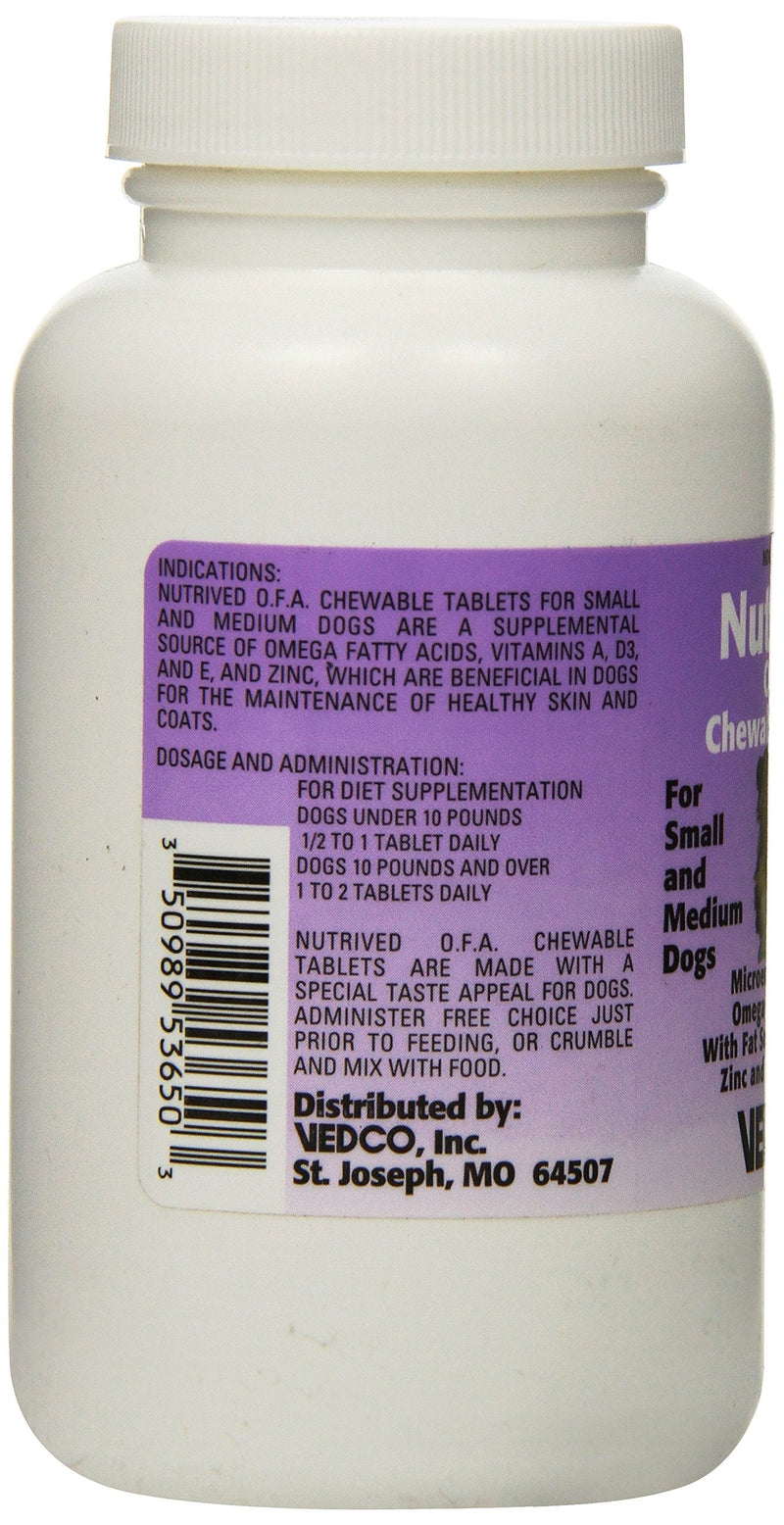 Vedco 60 Count Nutrived O.F.A. Chewable Tablets for Small and Medium Dogs - PawsPlanet Australia