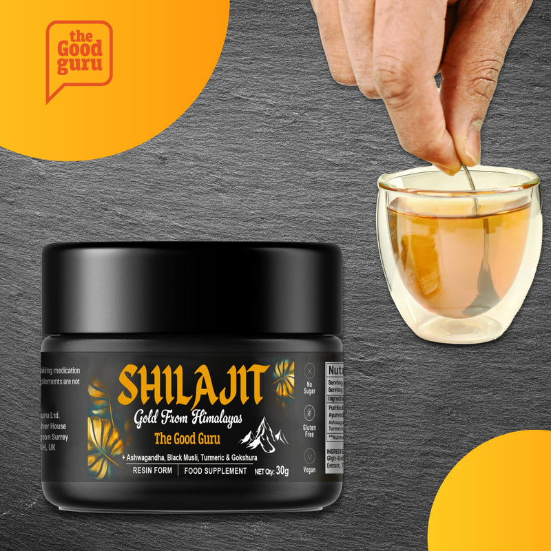 Shilajit 30g | 500 mg -with Ashwagandha, Black Musli, Turmeric & Gokshura - Original Gold from Himalayan Shilajit |100% Pure Resin Shilajit Shilajit | Vegan-Friendly Gold Shilajit