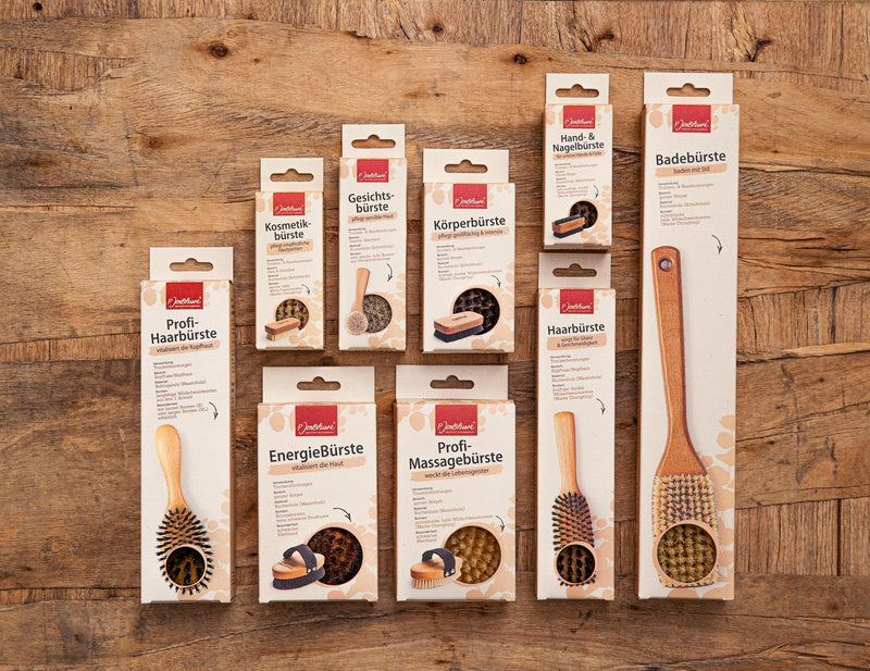 The Original Made in Germany: P.Jentschura Facial Brush with Wooden Handle Made with Natural Pure Horse Mane