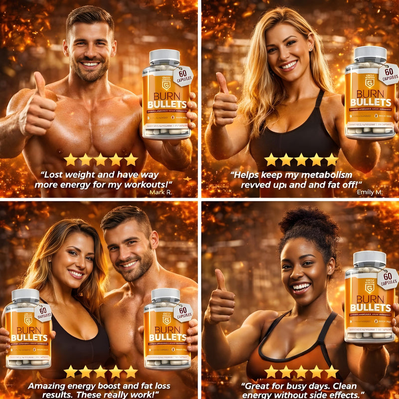 Burn Bullets Capsules for Metabolism & Weight Management Support | 60 Vegan Capsules | Supercharged Energy Boost, Natural Extreme Fat Burner, Caffeine Powered | UK Made | Plant-Based Supplement