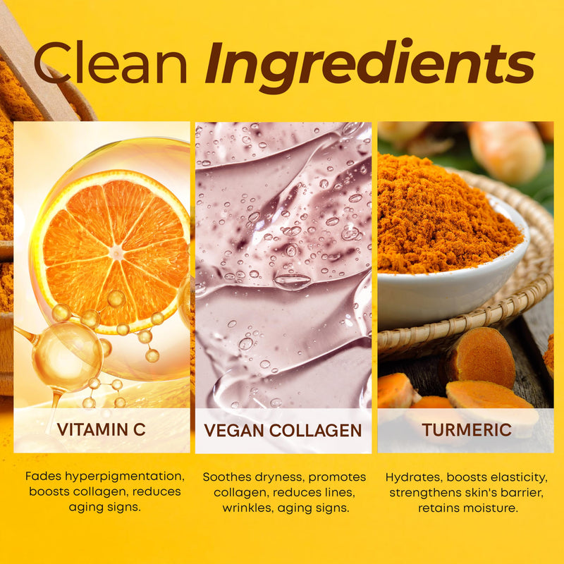 Vitamin C & Turmeric Face Wash – Dermatologist Tested, Anti-Aging, Korean Skin Care – Evens Skin Tone, Reduces Dark Spots, Boosts Radiance – Clean Vegan Beauty – 200 ML Vitamin C & Turmeric
