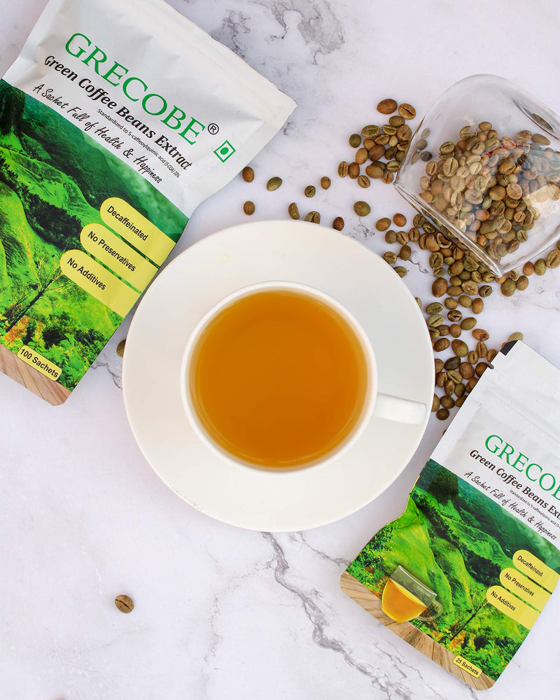 [Australia] - 100% pure green coffee beans extract with 50% chlorogenic acids, decaffeinated, antioxidant | maintain metabolism - (1Pouch- 100 sachets) 