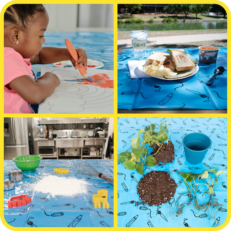 [Australia] - READY 2 LEARN Messy Mat - Splat Mat for Kids - Protect Tables and Floors - Waterproof - Reusable and Lightweight - 60”L x 60”W 