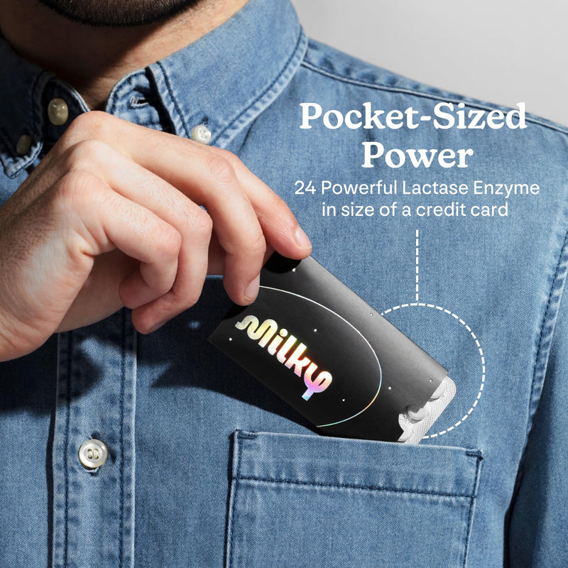 [Australia] - Milky Lactose Intolerance Pills - 10,800 FCC - Dairy Relief for Lactose Intolerance - Lactase Enzyme Tablets - Bloating & Gas Relief (48 Count Cosmic Black) 48 Count Cosmic Black 