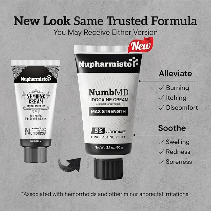 6 Hours Maximum Strength Numbing Cream Tattoo (2oz/ 60ml), Painless Tattoo Numbing Cream, Numbing Cream for Tattoos Extra Strength with 5x Numbing, Emu Oil and Arnica. 2oz/ 60ml