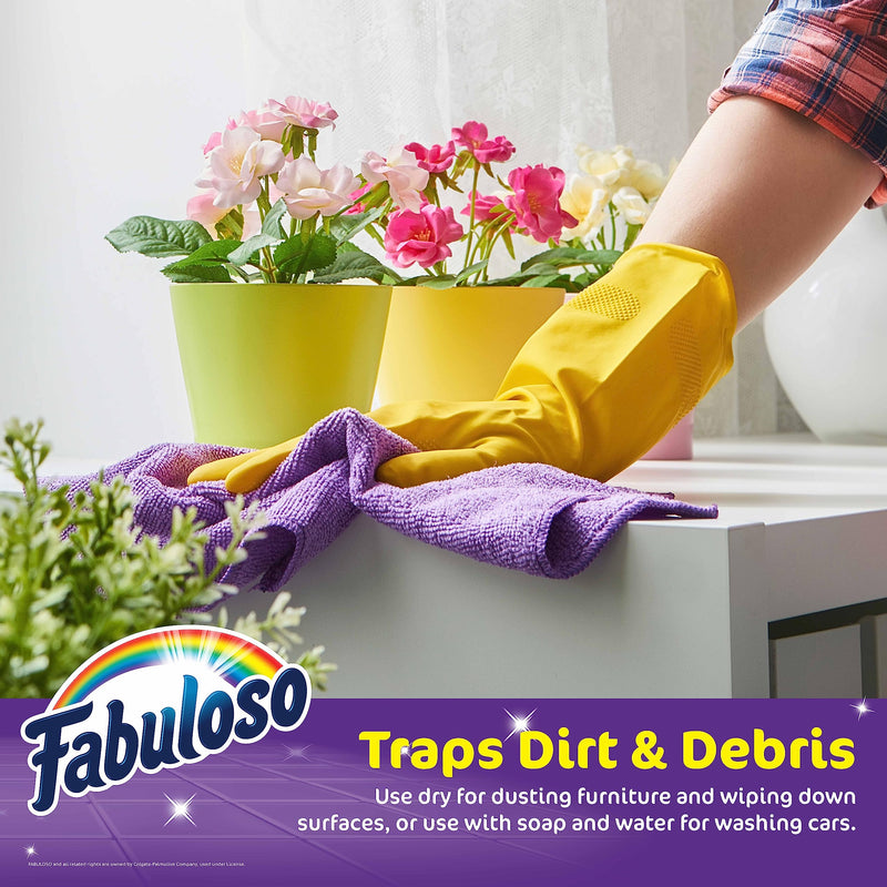 [Australia] - Fabuloso Microfiber Cleaning Cloths, 8 ct, Rainbow Colors | Lint-Free, Scratch-Free Cleaning Cloths for Surfaces and Wood Furniture | Microfiber Dustless Cloth for Bold and Bright Cleaning Experience 8 Count 