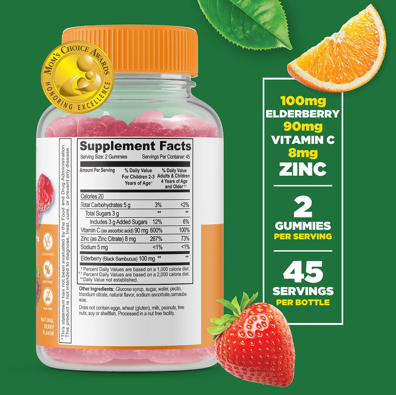 Lifeable Zinc 25mg Kids + Immune Support Kids, Gummies Bundle - Great Tasting, Vitamin Supplement, Gluten Free, GMO Free, Chewable Gummy