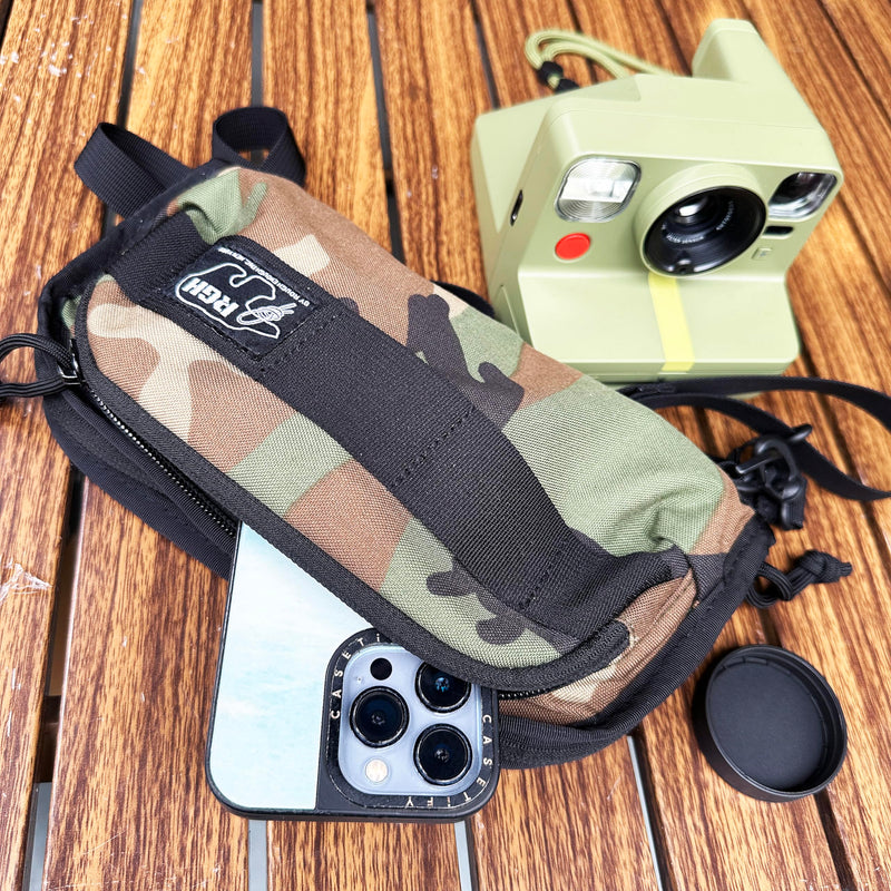 Rough Enough RFID Passport Holder, Travel Wallet with Shoulder Strap, Camo | Weather-Resistant Cordura, RFID Blocking, Fits 2 Passports & Cards, Lightweight for Business & Family Trips