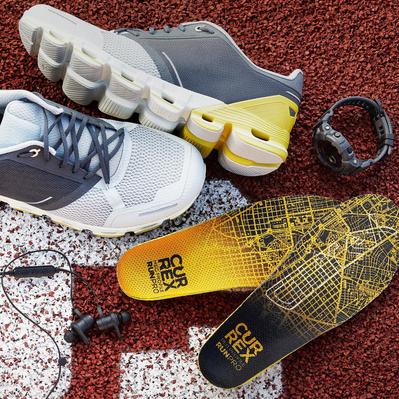 [Australia] - CURREX RunPro Insoles for Running Shoes – Arch Support Inserts to Help Reduce Fatigue, Prevent Injuries & Boost Performance – for Men & Women – Medium Arch, Medium Size M (Mens 7-8.5 / Womens 8.5-10) Medium Arch - Yellow 