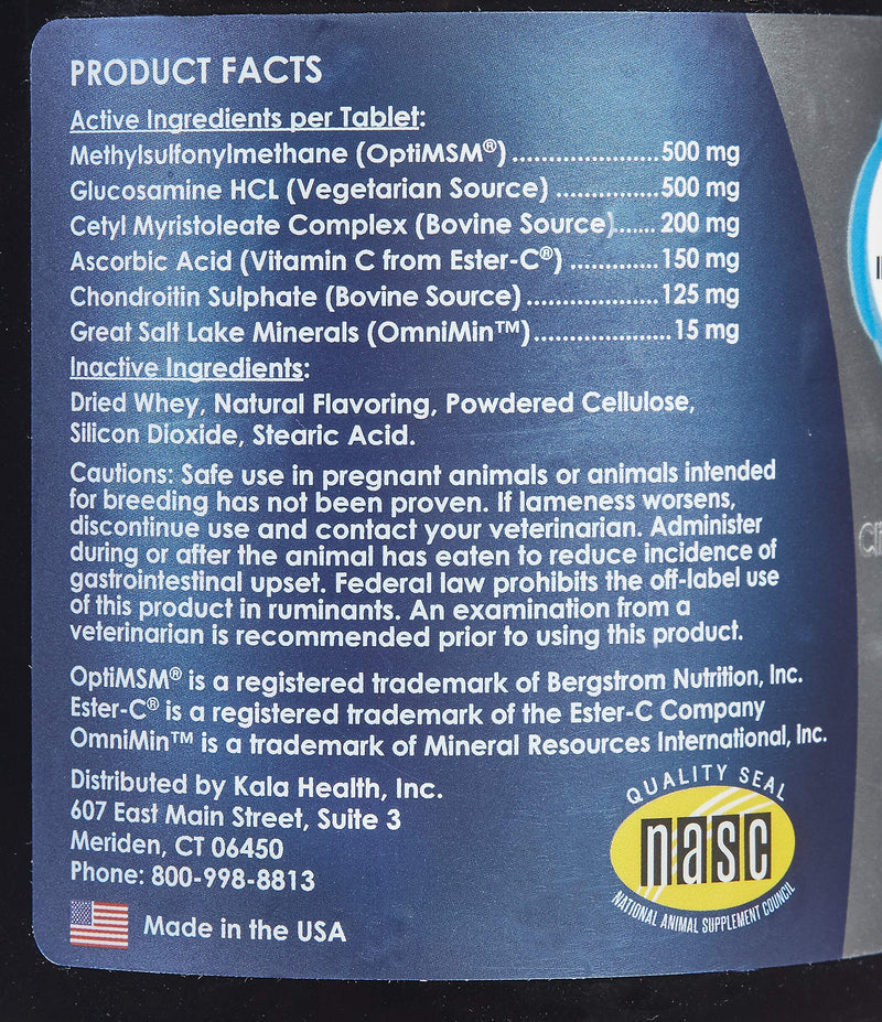 KALA HEALTH PeakTails Arthrix Plus, 90 Count Tablets, Provides Hip & Joint Support for Dogs, Formulated with Clinically Studied Ingredients, MSM, Glucosamine, Chondroitin - PawsPlanet Australia