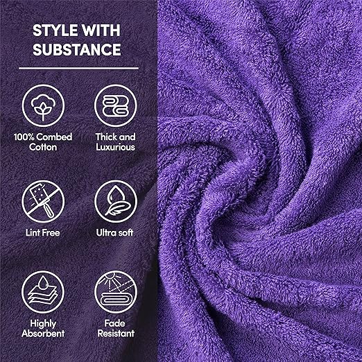 [Australia] - Quality Linen and Towels 100% Egyptian Cotton 600gsm Extra Soft Kensington Stripe Bath Sheet Towel Aubergine 