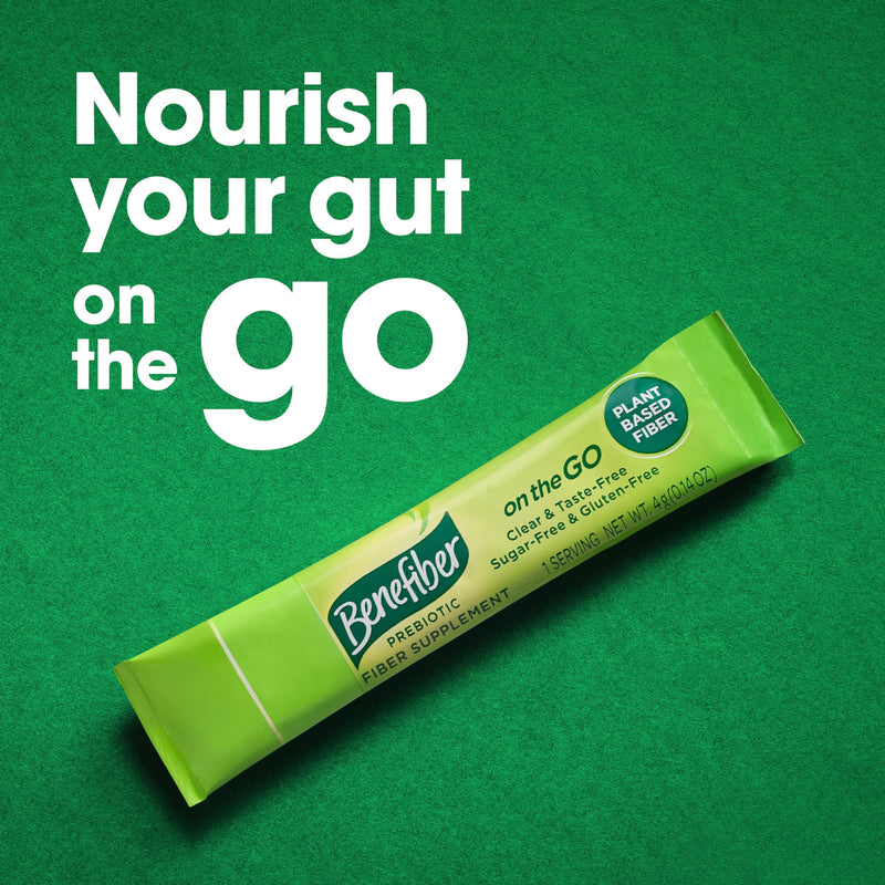 [Australia] - Benefiber On the Go Prebiotic Fiber Supplement Powder for Digestive Health, Daily Fiber, Unflavored - 28 Sticks (3.92 Ounces) 56 Servings (Pack of 1) 
