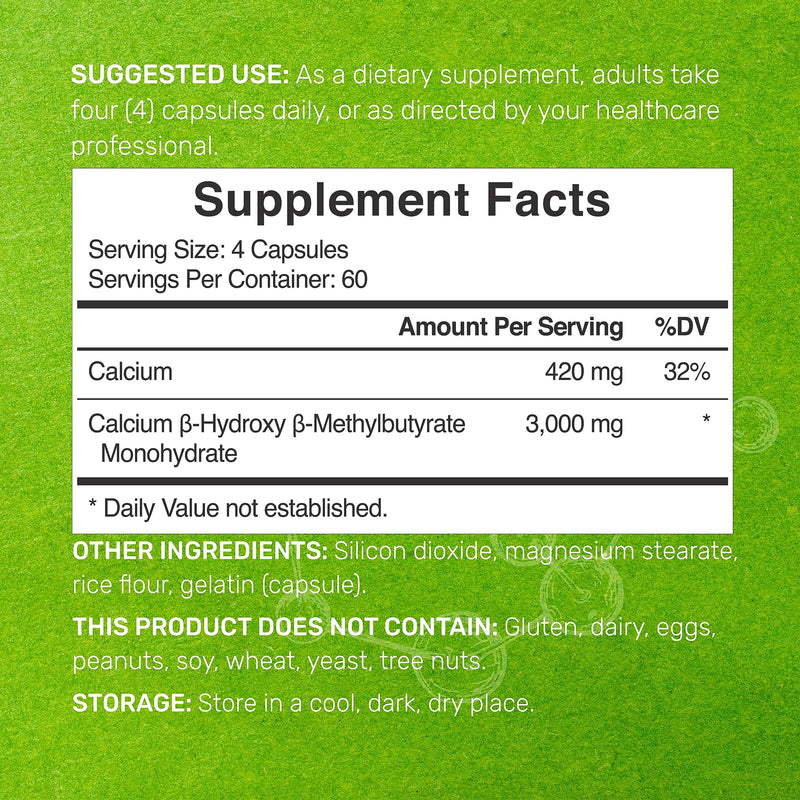 [Australia] - DEAL SUPPLEMENT Ultra Strength HMB Supplements 3,000mg Per Serving, 240 Capsules | Third Party Tested | Supports Muscle Growth, Retention & Lean Muscle Mass | Fast Workout Recovery HMB 3000mg 