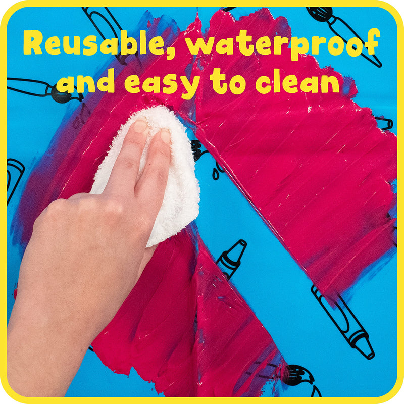 [Australia] - READY 2 LEARN Messy Mat - Splat Mat for Kids - Protect Tables and Floors - Waterproof - Reusable and Lightweight - 60”L x 60”W 