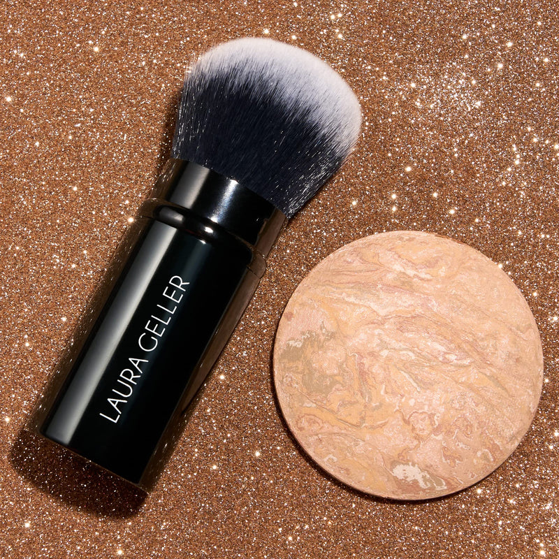 [Australia] - LAURA GELLER NEW YORK Get Glowing Kit (2pc): Baked Balance-n-Glow Illuminating Powder Foundation, Fair + Airbrush Kabuki Makeup Brush 02 Fair 