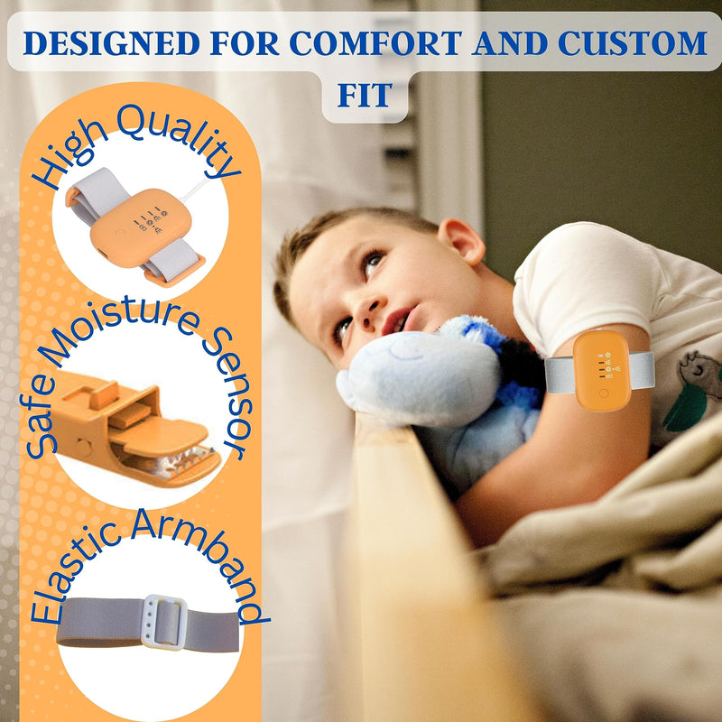 [Australia] - Bedwetting Alarm Rechargable for Boys and Girls Potty Training Older Children Pee Alarm Potty Timer Bedwetting Monitor Sensor Deep Sleepers Turn Move During Sleep Loud Sound Three Modes 