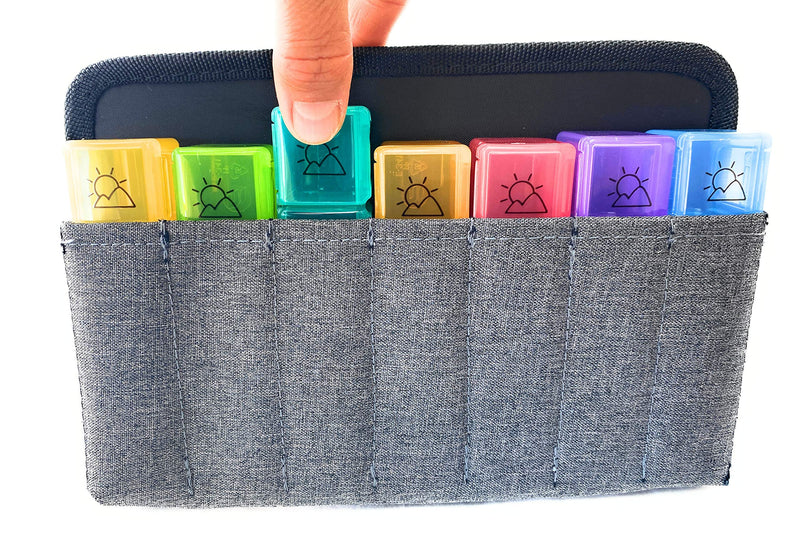 Kaddy Weekly AM/PM Secure Pill Organizer Box, (7-Day / 4-Times-A-Day) Portable Travel with Large Compartments for Medication, Supplements and Vitamins, 3 Digit Lock for Safety