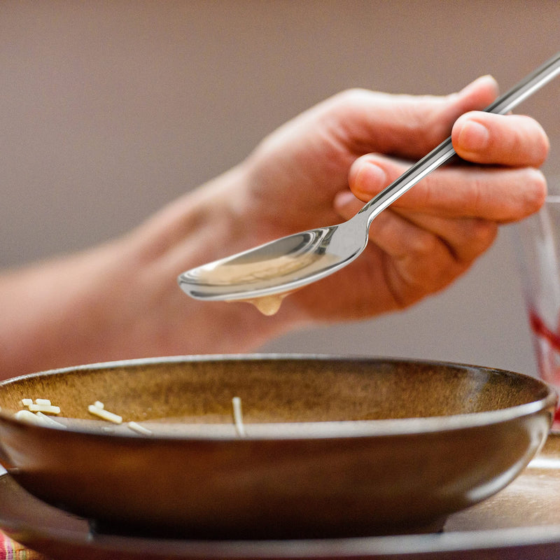 [Australia] - Silverware Adaptive Spoons for Parkinson's - Utensils for Elderly, Disabled, Adults, Parkinson's Patients, Handicapped, Non-Weighted Flat Edge Spoon by Senior ICare 