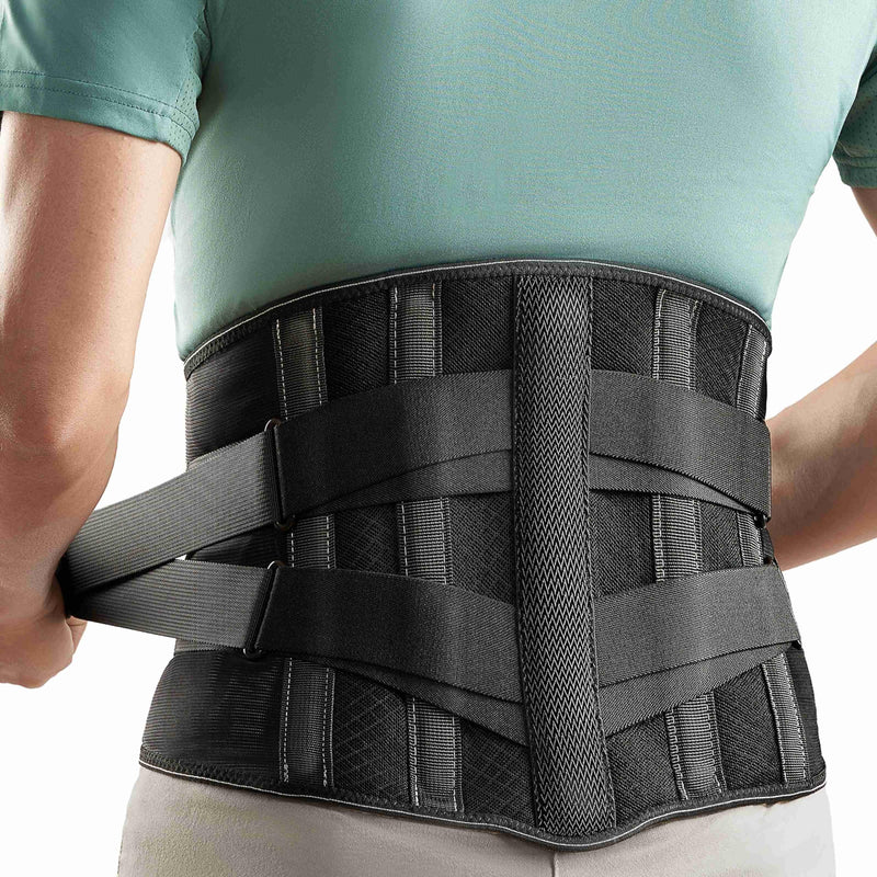 [Australia] - GINTRON Back Support Belt Breathable Back Brace for Men and Women Back Strap with Removable 3D Lumbar Pad, Back Support with 5 Supports to Relieve Back Pain XL Black 