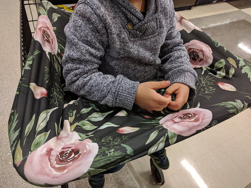 [Australia] - Pobi Baby Car Seat Covers and Nursing Cover - Soft and Stretchy Floral Pattern (Charm) 