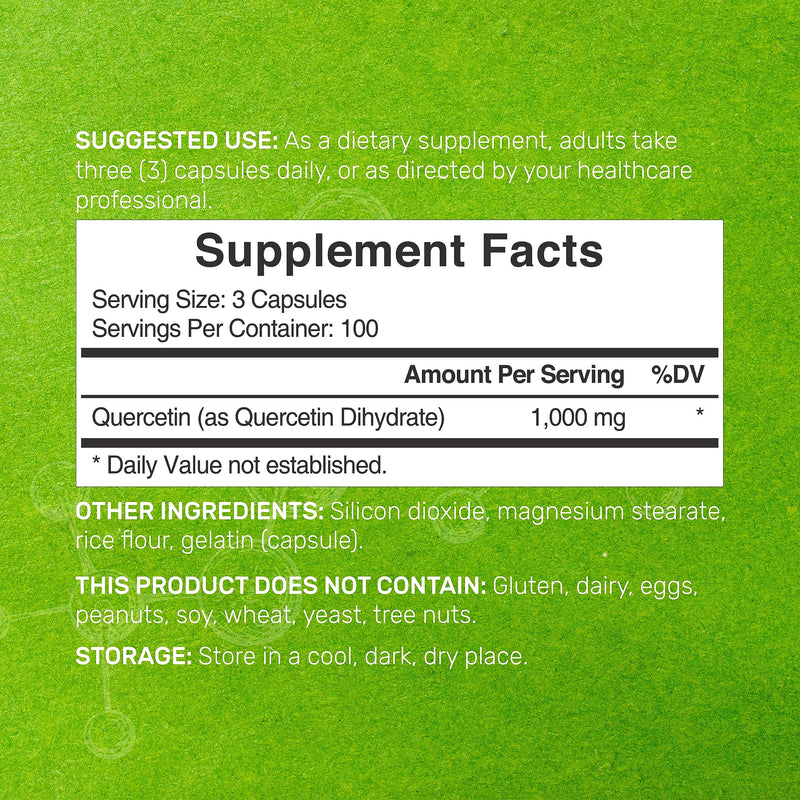 [Australia] - Quercetin 1,000mg Per Serving, 300 Capsules ‚Äì Healthy Immune Support Supplements, High Bioavailable Flavonoids, Natural Antioxidant ‚Äì Non-GMO, Soy Free, No Gluten 