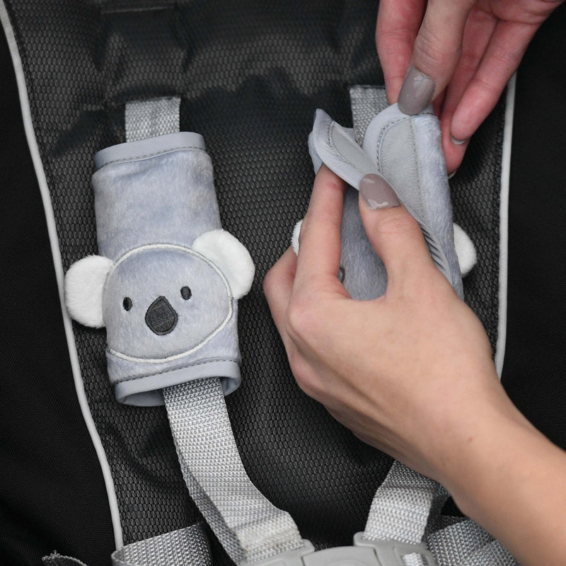 [Australia] - Travel Bug Baby & Toddler 3-Piece Head Support & Strap Covers Set for Car Seats, Strollers & Bouncers … (Koala) Grey/White 