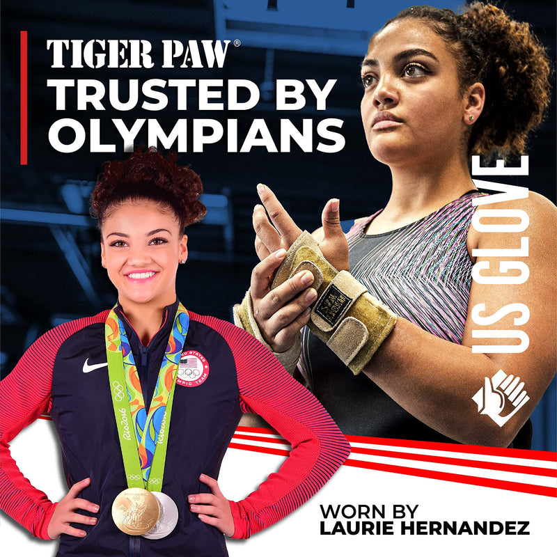 [Australia] - Tiger Paw Authentic Gymnastics Wrist Supports (Sold in Pairs) - Original Competition-Grade Gymnastics Wrist Guards, Wrist Support Braces, Adjustable, Made in USA Hand Wraps Small (69 to 115 pounds) Sand 