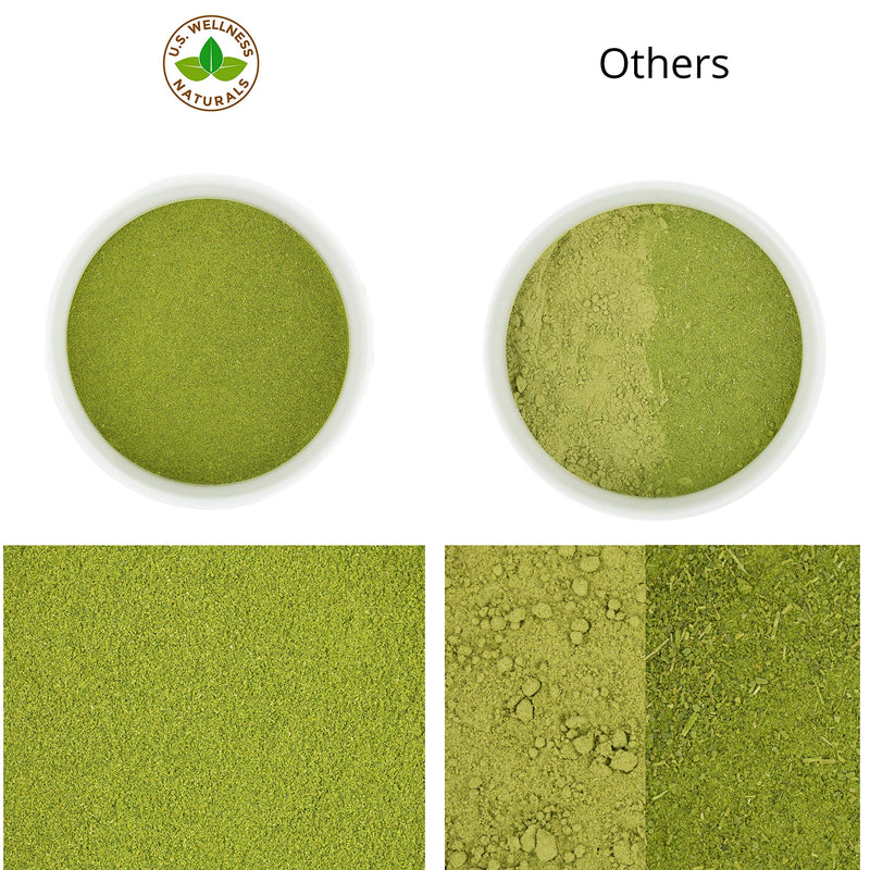 U.S. Wellness Naturals Moringa Powder 1LB (16Oz) 100% Certified Organic| 100% Pure Moringa Leaf NO Stems| - Raw from India | Smoothies | Drinks | Tea | Recipes - Resealable Bag